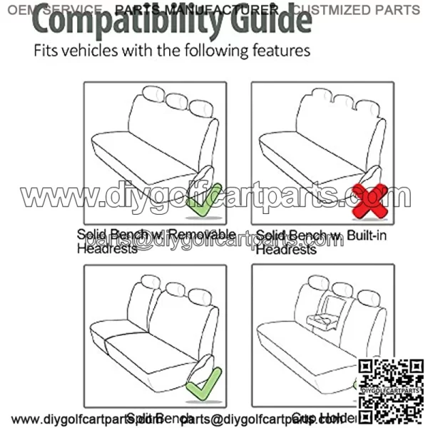 FH Group Highest Grade Faux Leather Split Bench Seat Cover, Rear Set ?C Universal Fit for Cars Trucks & SUVs (Solid Black) PU008013 - Image 4