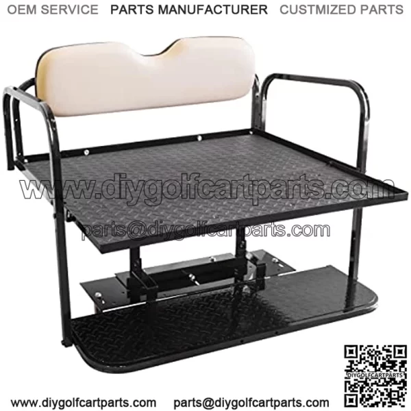 EZGO RXV Golf Cart Rear Flip Seat Kit with Steel Frame | Compatible with 2008 & Up EZGO RXV/Freedom RXV Models - Image 2