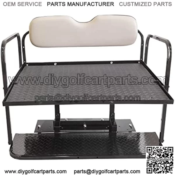 EZGO RXV Golf Cart Rear Flip Seat Kit with Steel Frame | Compatible with 2008 & Up EZGO RXV/Freedom RXV Models - Image 4