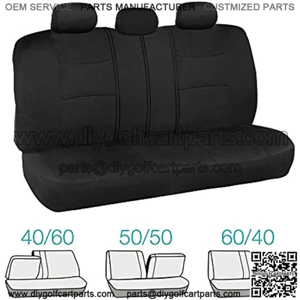 PolyPro Car Seat Covers Full Set in Solid Black ?C Front and Rear Split Bench Car Seat Cover, Easy to Install, Interior Covers for Auto Truck Van SUV - Image 2
