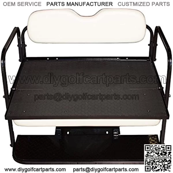 Performance Plus Carts Yamaha G14,G16,G19, G22 Golf Cart Flip Folding Rear Back Seat Kit - Ivory - Image 2