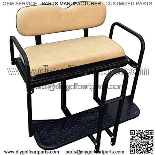 Rear Flip Seat for EZ-GO TXT/PDS/Medalist Golf Cart Models - Tan - Image 2