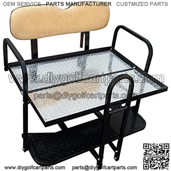 Rear Flip Seat for EZ-GO TXT/PDS/Medalist Golf Cart Models - Tan - Image 3