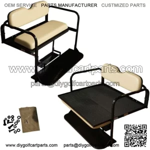 Club Car DS Golf Cart Flip Folding Rear Back Seat Kit for 1982 to 2000.5-Buff