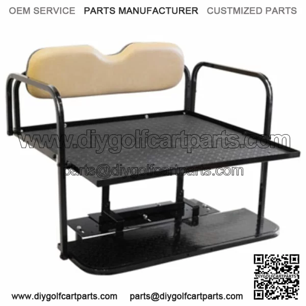 Club Car DS Golf Cart Flip Folding Rear Back Seat Kit for 1982 to 2000.5-Buff - Image 3