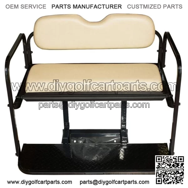 Club Car DS Golf Cart Flip Folding Rear Back Seat Kit for 1982 to 2000.5-Buff - Image 4