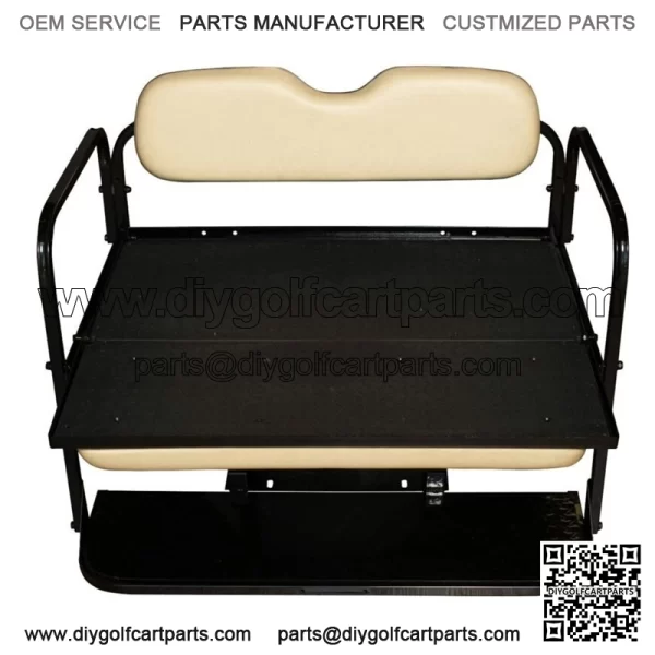 Club Car DS Golf Cart Flip Folding Rear Back Seat Kit for 1982 to 2000.5-Buff - Image 5