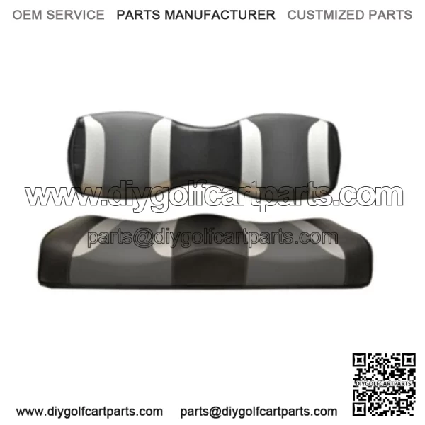 Golf Cart Rear Seat Covers for Genesis 250/300 - Black/Gray