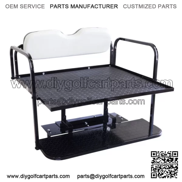 Club Car DS Golf Cart Flip Folding Rear Back Seat Kit for 2000.5-Up - Off White - Image 2