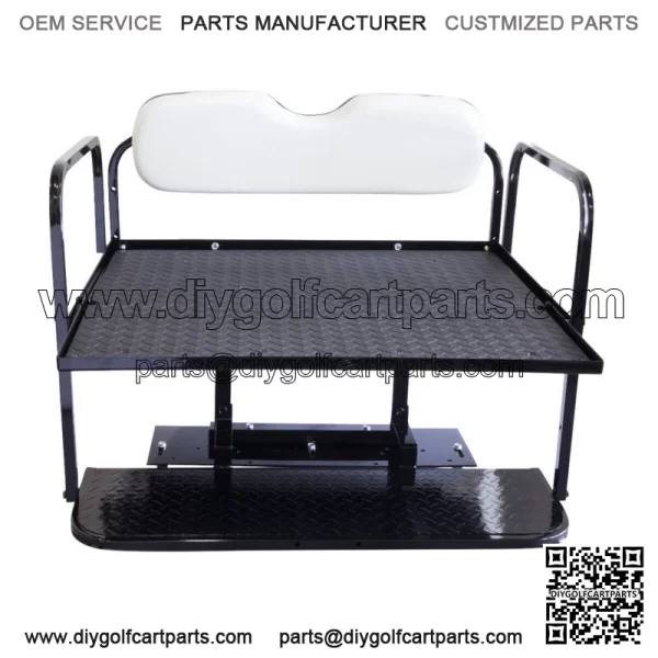 Club Car DS Golf Cart Flip Folding Rear Back Seat Kit for 2000.5-Up - Off White - Image 4