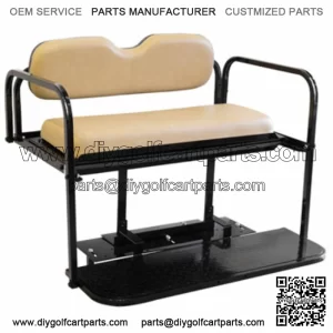 Club Car DS Golf Cart Flip Folding Rear Back Seat Kit - Buff Cushions