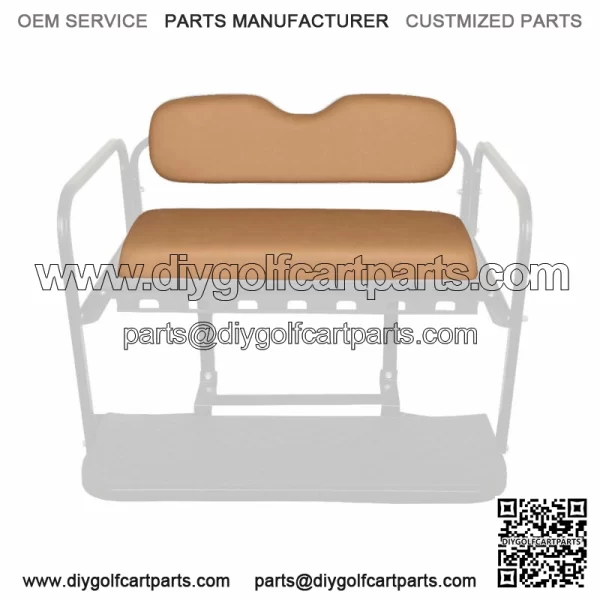 Golf Cart Rear Flip Seat Replacement Cushion Set (Club Car EZGO Yamaha) - Tan