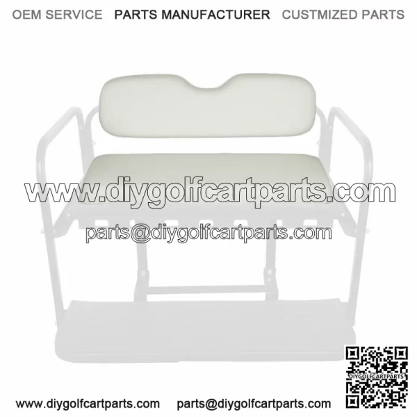 Golf Cart Rear Flip Seat Replacement Cushion Set (Club Car EZGO Yamaha) - Oyster