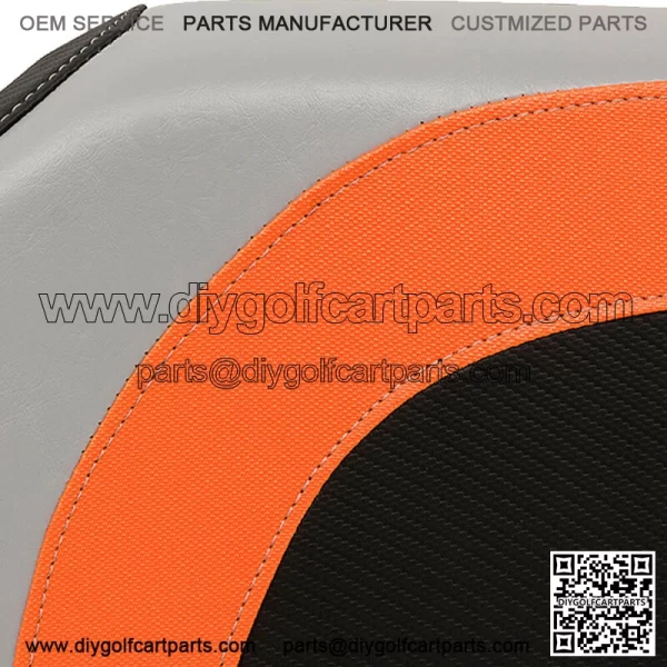 Blade Golf Cart Front Seat Covers for Club Car DS - Gray/Orange/Black - Image 2