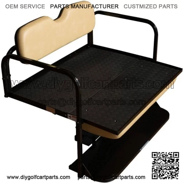 Yamaha G14, G16, G19, G22 Golf Cart Flip Folding Rear Back Seat Kit - Tan - Image 3