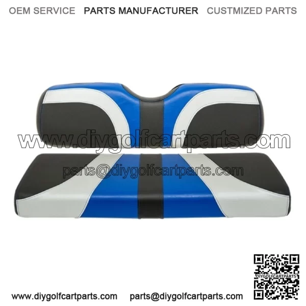 Blade Golf Cart Rear Seat Covers for Genesis 250/300 Seat Kits-Blue/Silver/Black