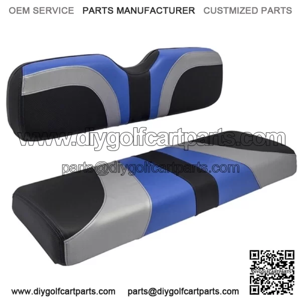 Blade Golf Cart Rear Seat Covers for Genesis 250/300 Seat Kits-Blue/Silver/Black - Image 2