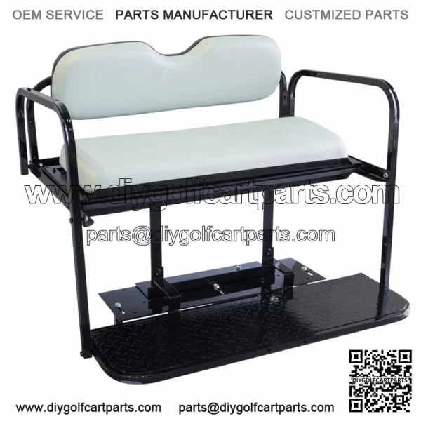 Yamaha G14,G16,G19,G22 Golf Cart Flip Folding Rear Back Seat Kit - Ivory White
