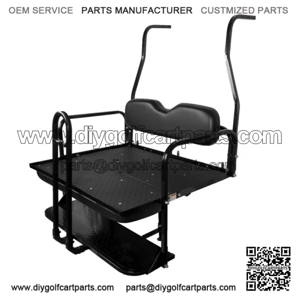 ProFX Rear Seat Kit with Grab Bar for Club Car DS (2000.5-Up) Golf Cart - Black - Image 2