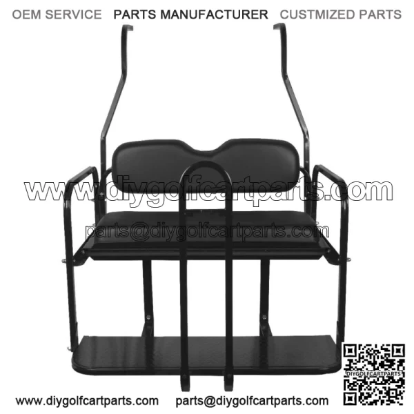 ProFX Rear Seat Kit with Grab Bar for Club Car DS (2000.5-Up) Golf Cart - Black - Image 4