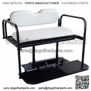 Club Car DS (1982-2000.5) Golf Cart Flip Folding Rear Back Seat Kit - Off White