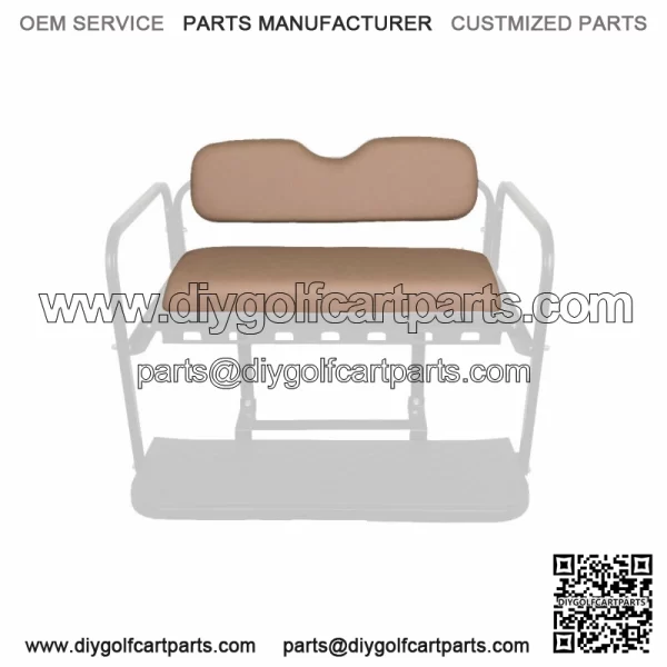 Golf Cart Rear Flip Seat Replacement Cushion Set (Club Car EZGO Yamaha) - Sand
