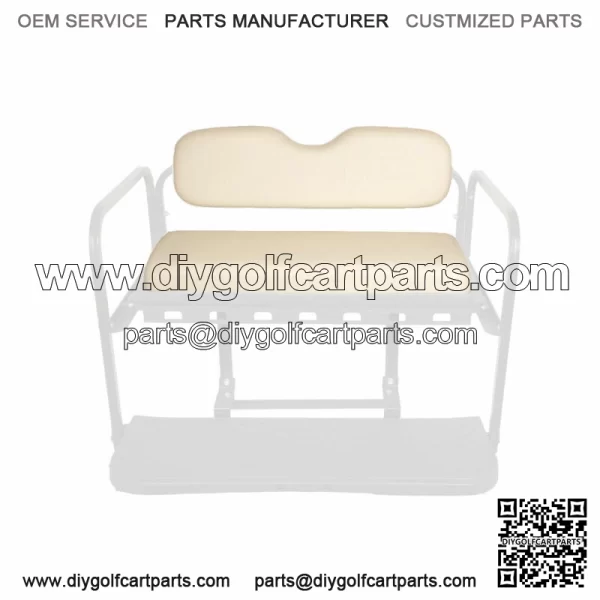 Golf Cart Rear Flip Seat Replacement Cushion Set (Club Car EZGO Yamaha) - Ivory