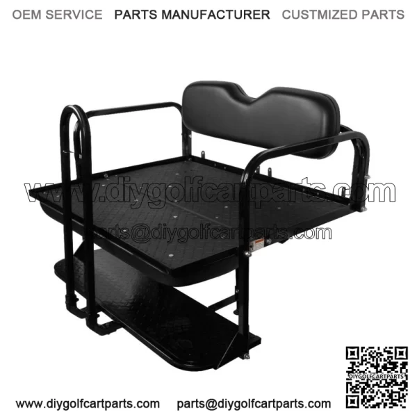 ProFX Rear Seat Kit with Grab Bar for EZGO RXV (2008-Up) Golf Cart - Black - Image 2
