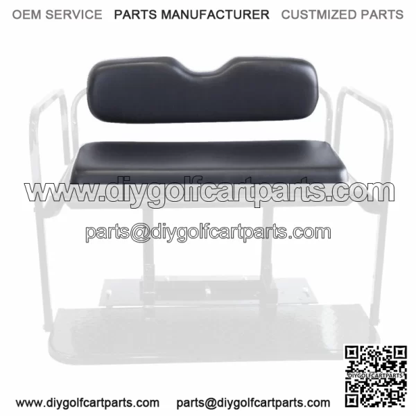 Golf Cart Rear Seat Cushion Set  - Black
