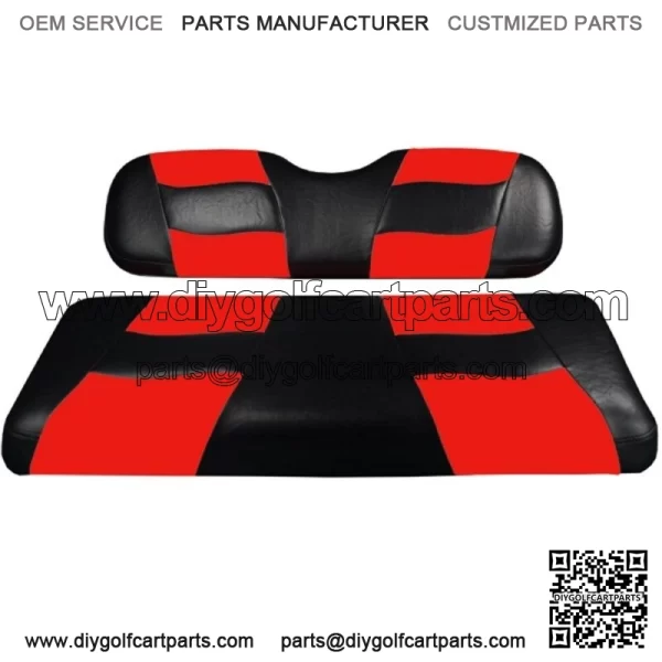 Riptide 2004-Up Black/Red Two-Tone Front Seat Covers for Club Car Precede