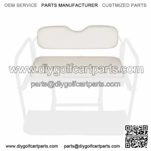 Golf Cart Rear Flip Seat Replacement Cushion Set (Club Car EZGO Yamaha) - White