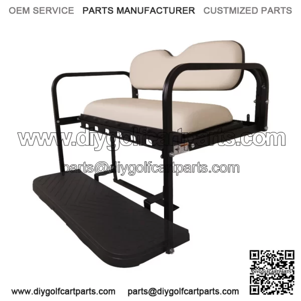 MACH3 Rear Flip Seat for Club Car DS 2000.5 & Up Golf Carts - Off White - Image 2