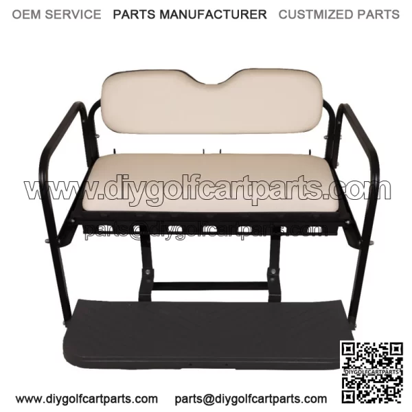 MACH3 Rear Flip Seat for Club Car DS 2000.5 & Up Golf Carts - Off White - Image 3