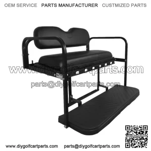 MACH3 Rear Flip Seat for Club Car DS 2000.5 & Up Golf Carts - Black Cushions