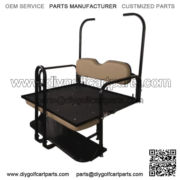 ProFX Rear Seat Kit with Grab Bar for EZGO TXT (1995-Up) Golf Cart - Tan - Image 2
