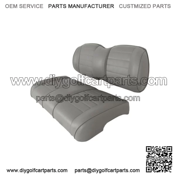 Premium Vinyl Front Seat Cushions for Club Car Precedent Golf Cart - Gray - Image 3