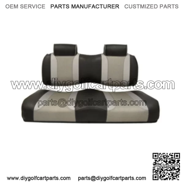 Black/Black Front Seat Cushion for Club Car Precedent Golf Cart 12-Up