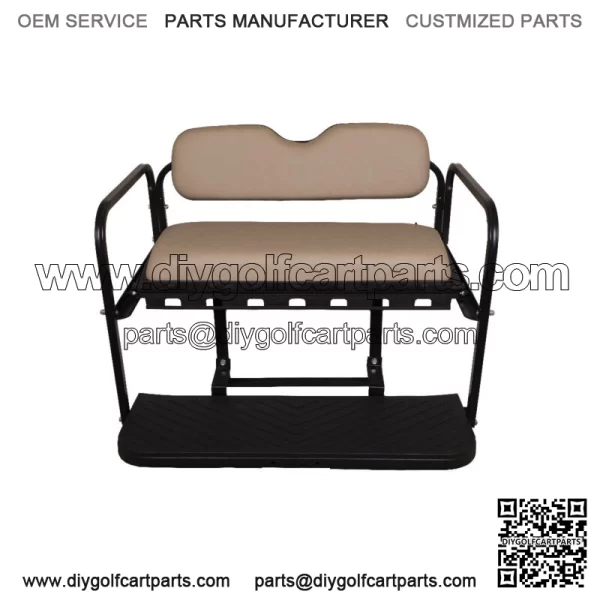 MACH3 Rear Flip Seat for EZGO RXV Golf Carts - Sandstone - Image 3