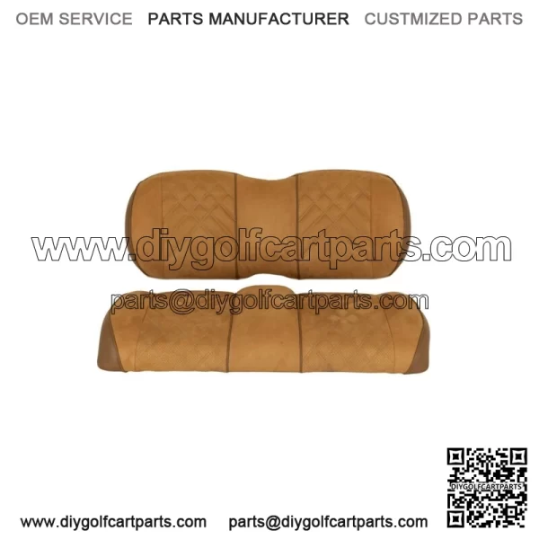 Suede Front Seat Cushions for Club Car Precedent/Tempo/Onward Golf Cart - Honey - Image 2