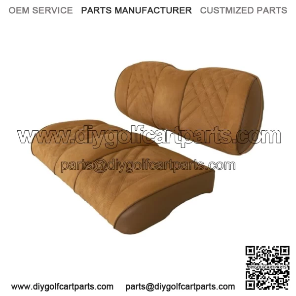 Suede Front Seat Cushions for Club Car Precedent/Tempo/Onward Golf Cart - Honey - Image 3
