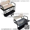 EZGO RXV 2008-2015 Golf Cart Flip Folding Rear Back Seat Kit Diamond Plate-Stone