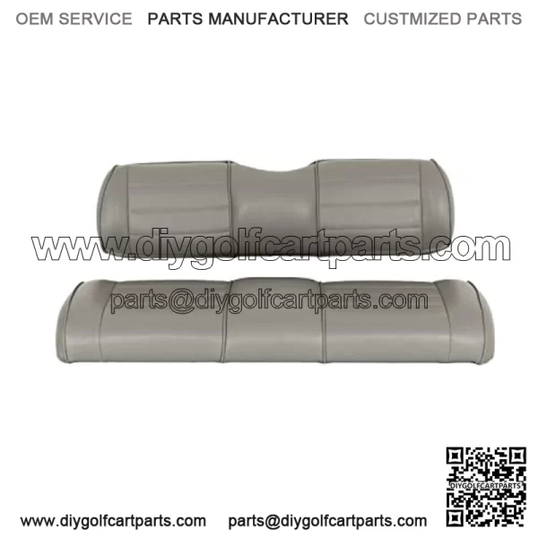 Premium Vinyl Seat Cushions for Mach3 Golf Cart Rear Seat - Gray