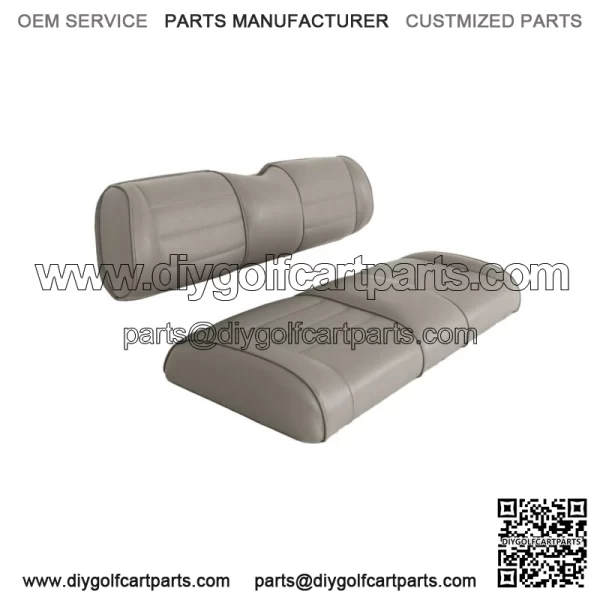 Premium Vinyl Seat Cushions for Mach3 Golf Cart Rear Seat - Gray - Image 2