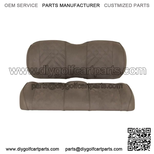 Suede Front Seat Cushions for Club Car Precedent/Tempo/Onward Golf Cart - Pewter - Image 2