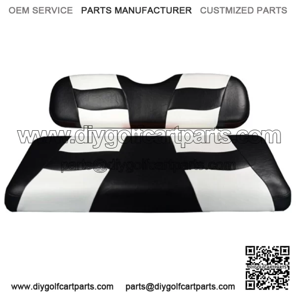 Riptide Black/White 2007-Up Two-Tone Front Seat Cover for Yamaha G29 Driv