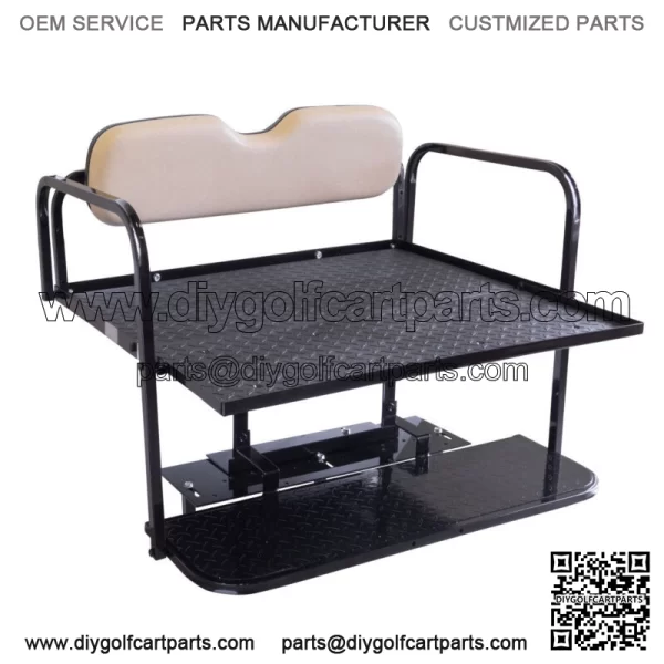 Club Car DS Golf Cart Flip Folding Rear Back Seat Kit for 2000.5-Up - Buff - Image 2