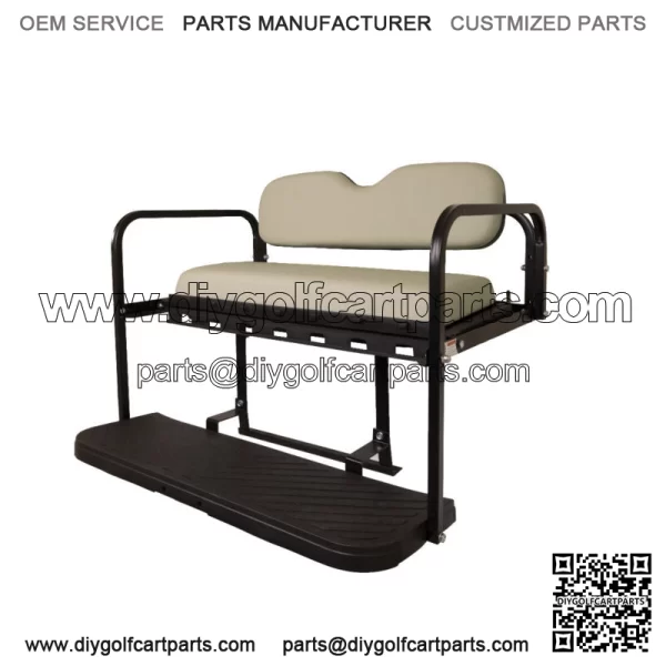 MACH3 Rear Flip Seat for Yamaha Drive2 Golf Carts 2017 & Up - Stone Gray - Image 2