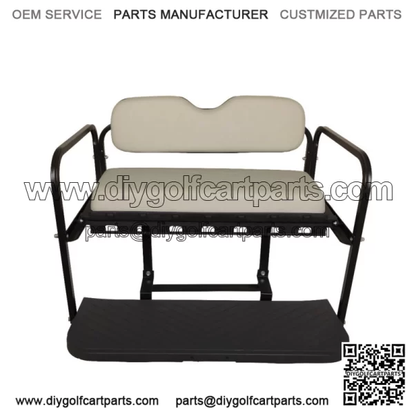 MACH3 Rear Flip Seat for Yamaha Drive2 Golf Carts 2017 & Up - Stone Gray - Image 3