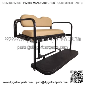 MACH3 Rear Flip Seat for EZGO TXT Golf Carts 1994.5 & Up - Tan Cushions