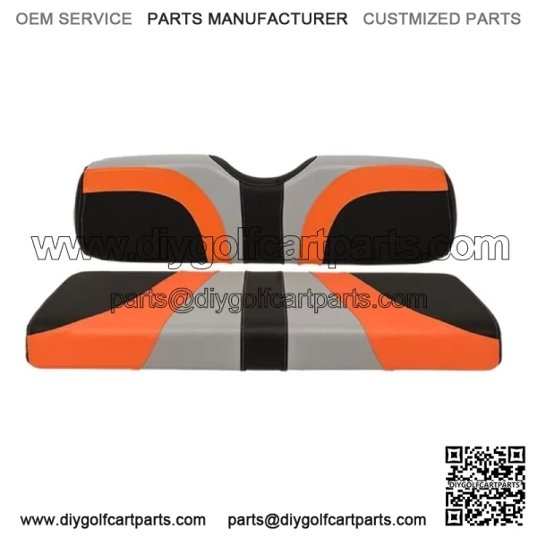 Blade Golf Cart Rear Seat Covers for Genesis 250/300 Seat Kits-Gray/Orange/Black